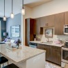 kitchen with large island and wood cabinets
