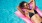 a woman in a pool