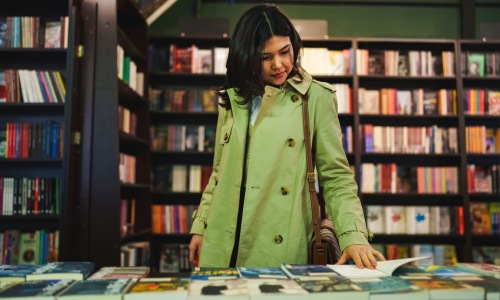 a woman shopping in a store