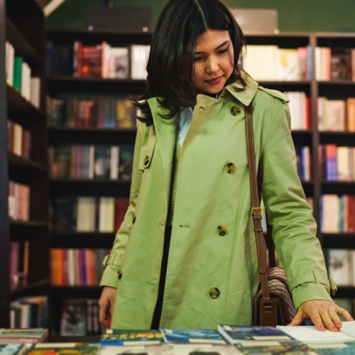 a woman shopping in a store